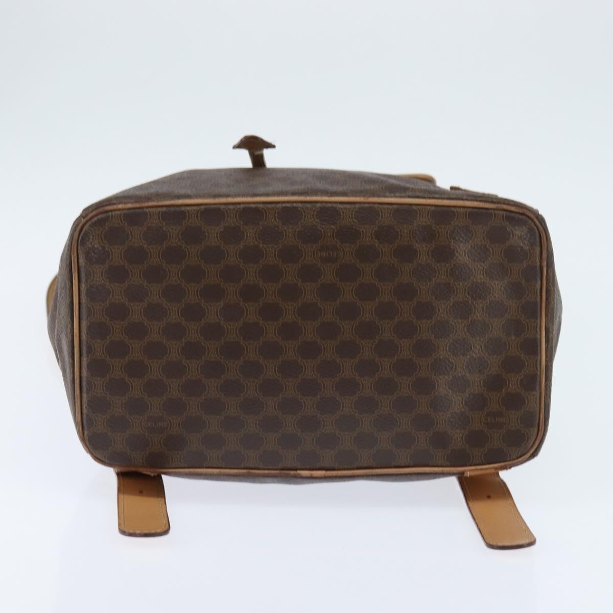 Celine Vintage Macadam Backpack Canvas and Leather, BROWN, CANVAS, Backpack