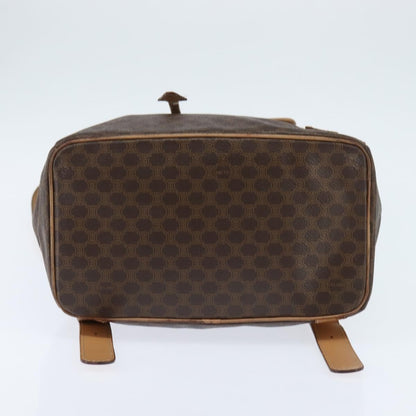Celine Vintage Macadam Backpack Canvas and Leather, BROWN, CANVAS, Backpack