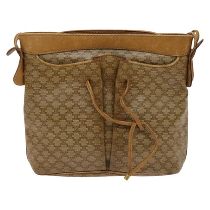 Celine Macadam Shoulder Bag Leather, BEIGE, CANVAS, Shoulder bag