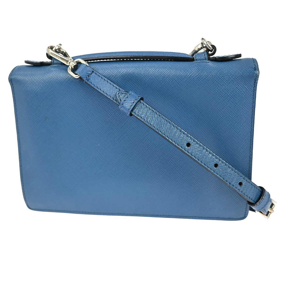 Prada Vintage Flap Shoulder Bag Leather, BLUE, LEATHER, Shoulder bag