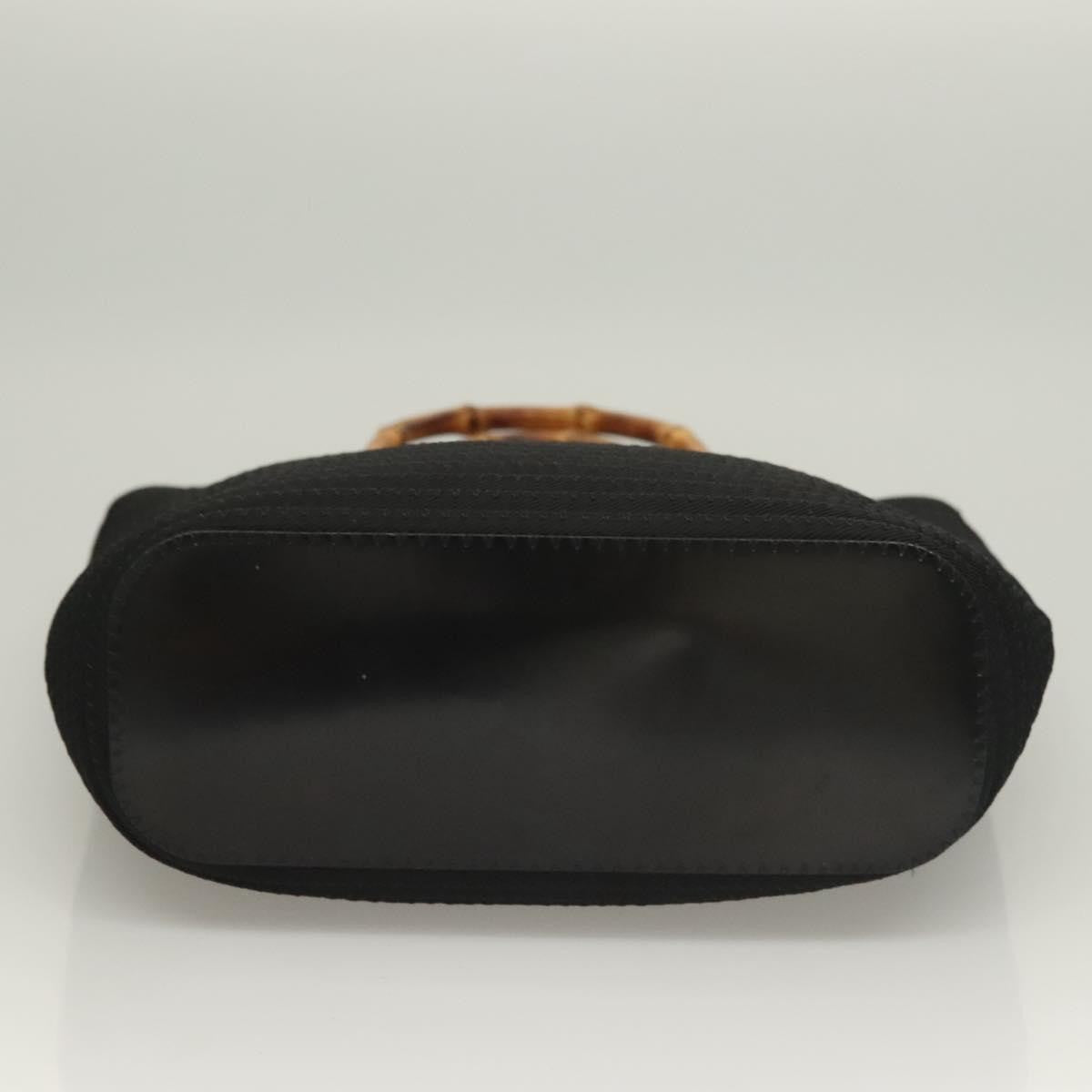Gucci Vintage Bamboo Handle Bag Nylon, BLACK, NYLON, Handbag