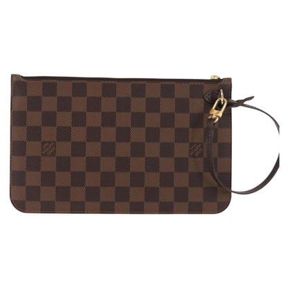 Louis Vuitton Neverfull Pochette Damier, BROWN, CANVAS, Clutche & pouche