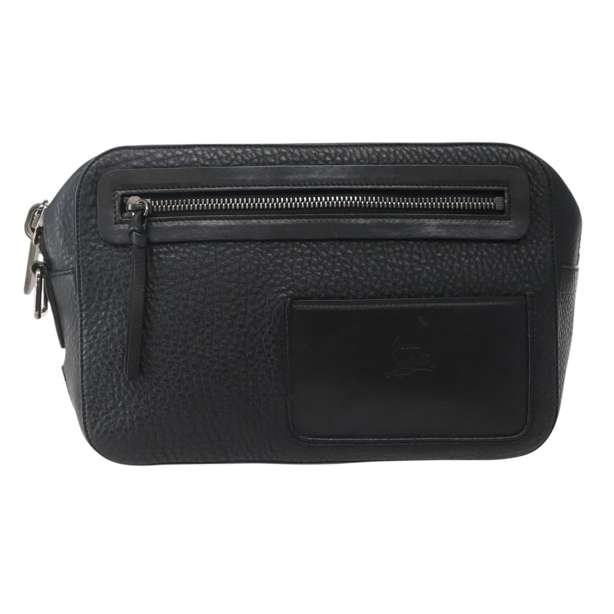 Christian Louboutin Loubiclutch Leather, BLACK, LEATHER, Clutche & pouche