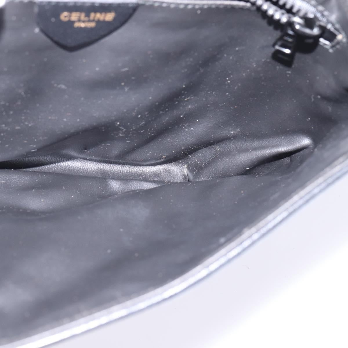 Celine Shoulder Bag Leather, BLACK, LEATHER, Shoulder bag