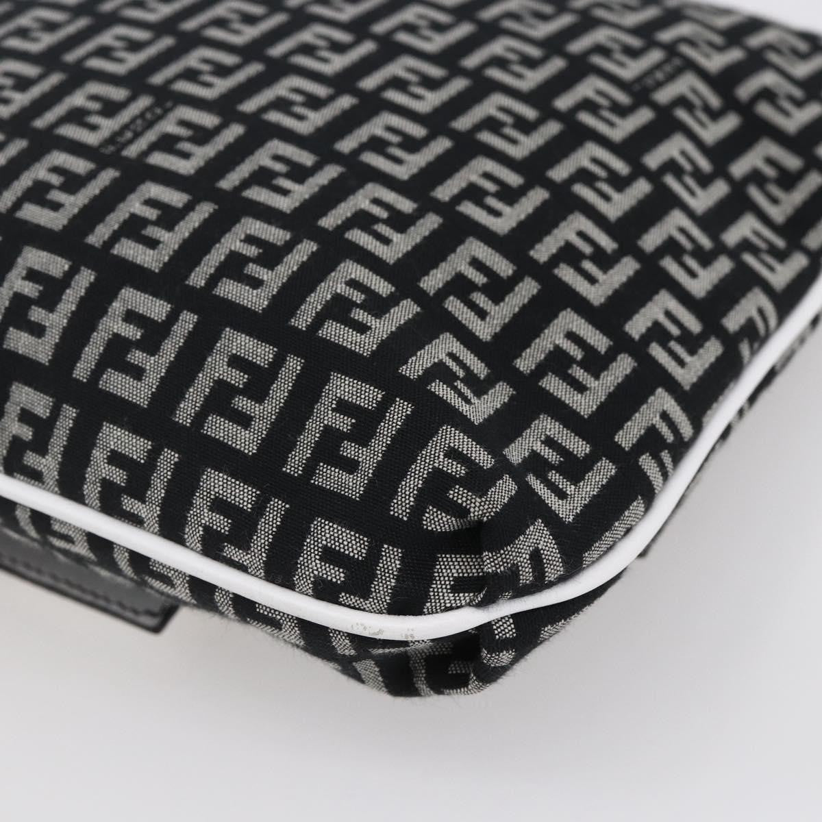 Fendi Vintage Flap Crossbody Bag Zucchino Canvas, BROWN, CANVAS, Shoulder bag