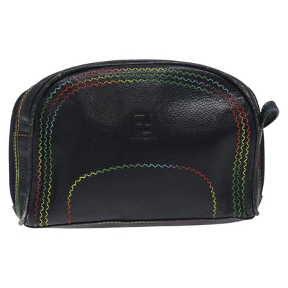 Fendi Vintage Zip Crossbody Bag Leather, NAVY, LEATHER, Shoulder bag