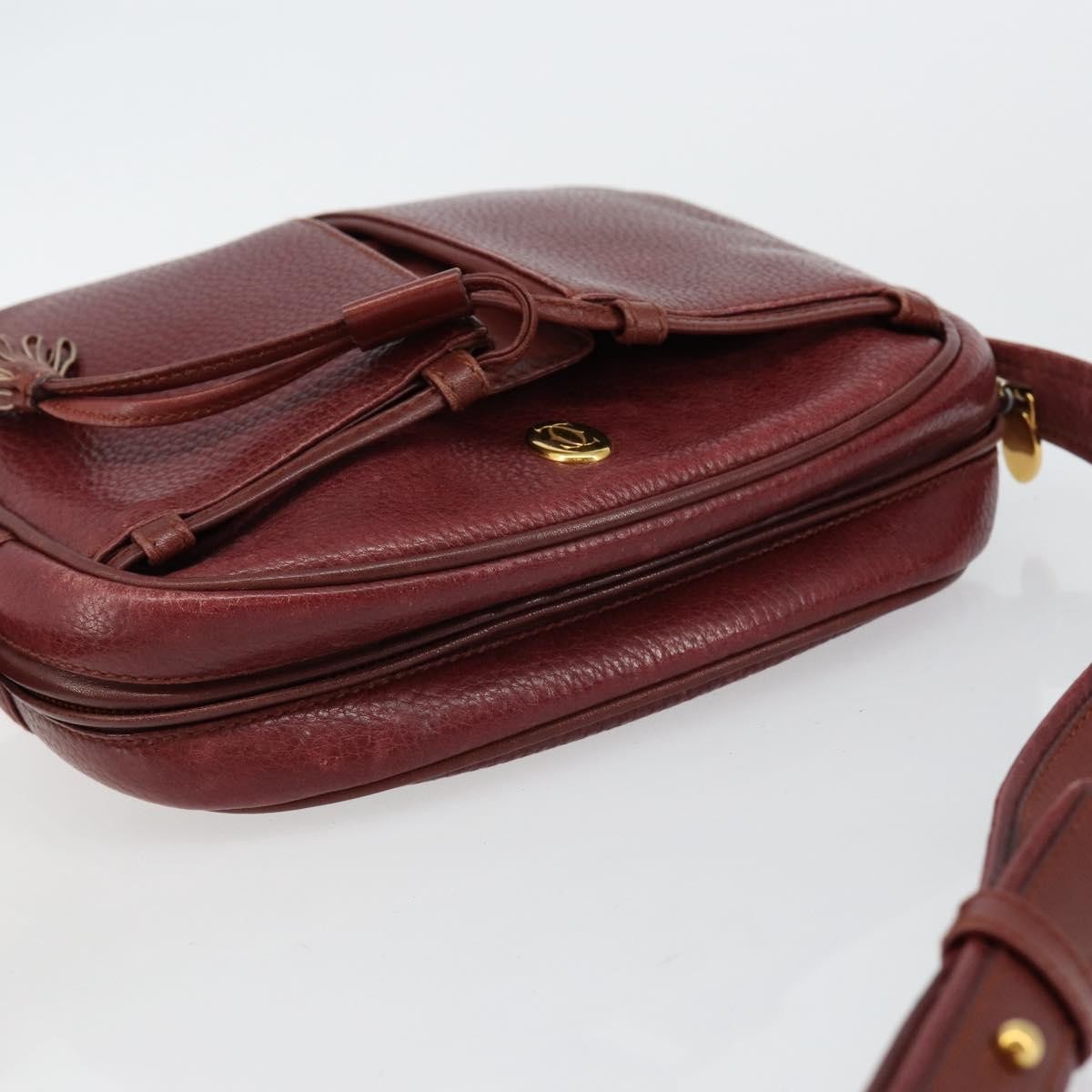cartier Tasseled Must de Cartier Crossbody Bag Leather, BURGUNDY, LEATHER, Shoulder bag