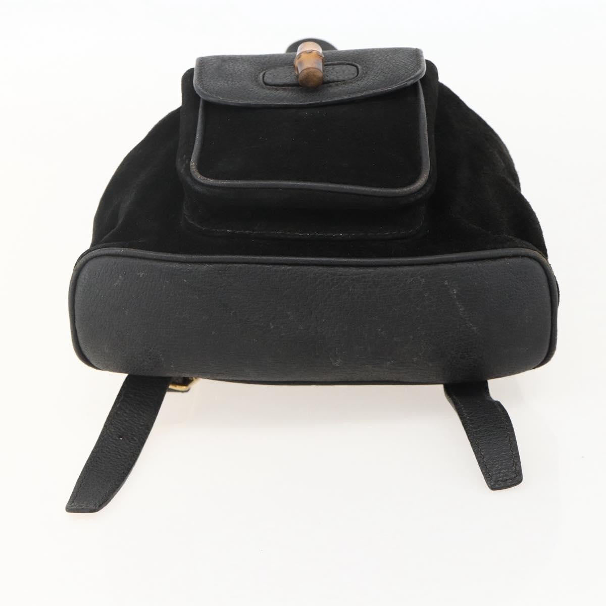Gucci Gucci bamboo backpack daim, Black, Denim, Backpack