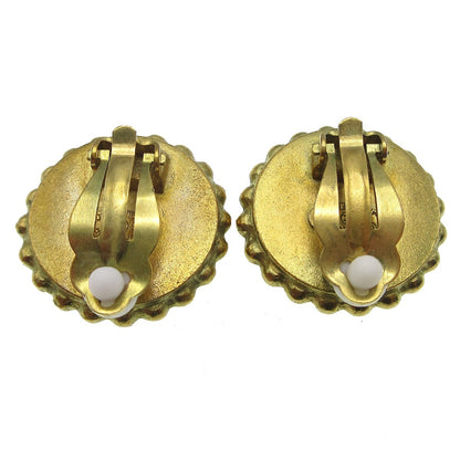 Chanel CC Round Earrings Metal, BLACK, GOLD_PLATED, Earrings