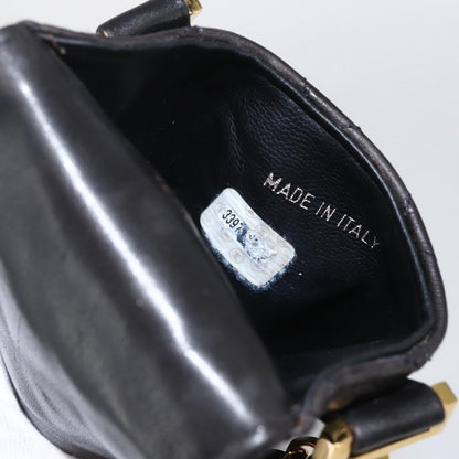 Chanel CC Flap Phone Holder Crossbody Bag Quilted Lambskin, BLACK, LEATHER, Shoulder bag