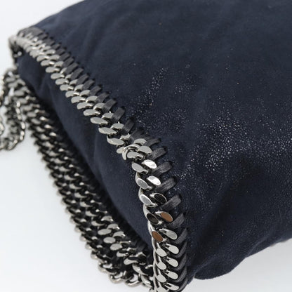 Stella McCartney Falabella Fold Over Flap Crossbody Bag Shaggy Deer, Navy, Synthetic, Shoulder Bag