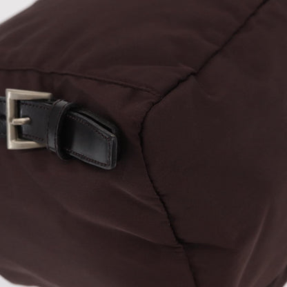 Prada Front Pocket Backpack Tessuto, BROWN, NYLON, Backpack
