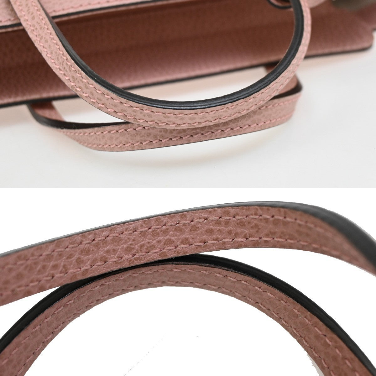 Gucci Swing Crossbody Bag Pebbled Leather, PINK, LEATHER, Crossbody bag