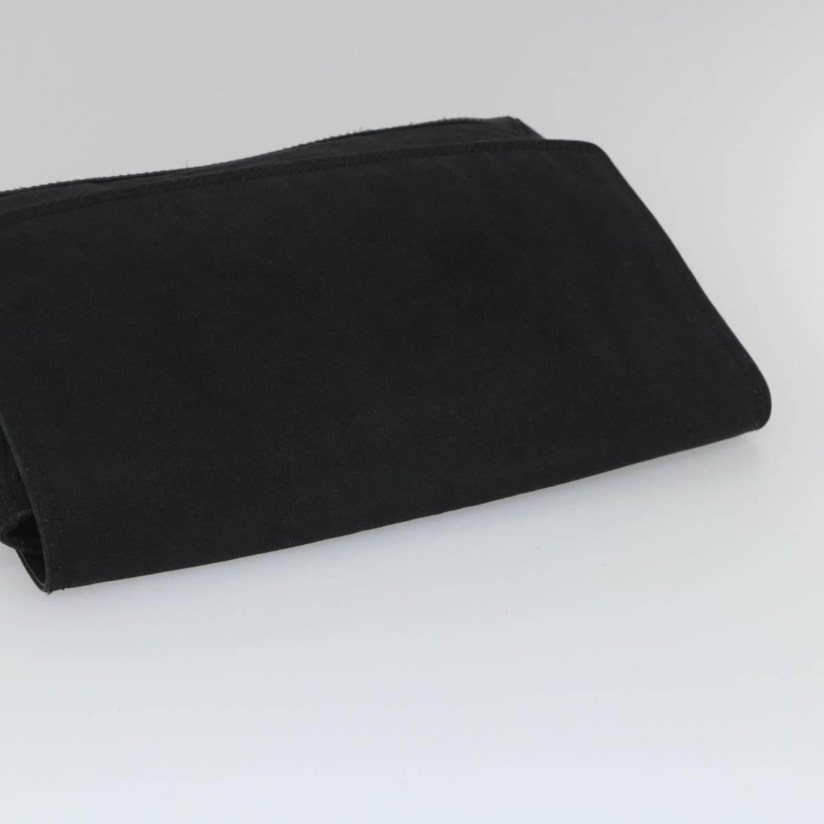 Balenciaga Flap Clutch Canvas with Leather, BLACK, CANVAS, Clutche & pouche