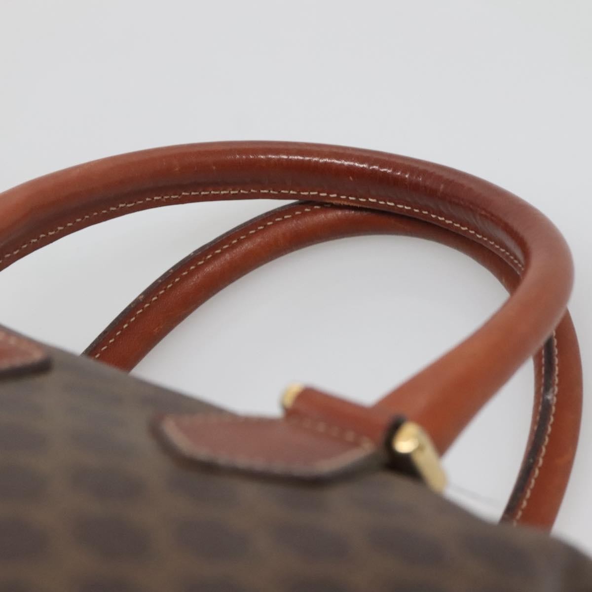 Celine Macadam Handbag Macadam with leather, BROWN, CANVAS, Handbag