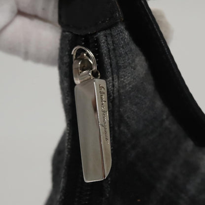 Salvatore Ferragamo Shoulder Bag Wool, GRAY, WOOL, Shoulder bag