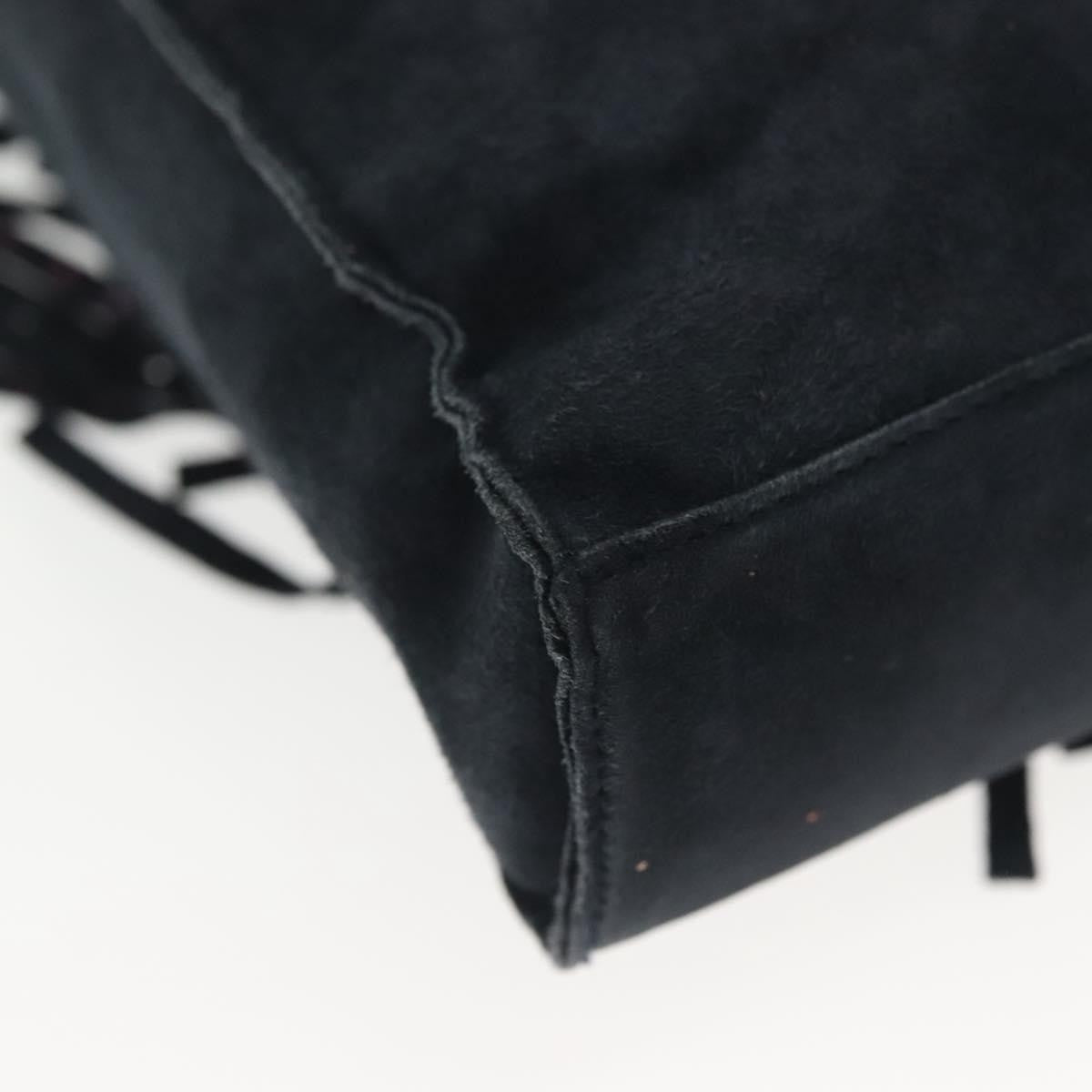 Chanel Vintage Fringe Tote Suede, NAVY, SUEDE, Tote bag