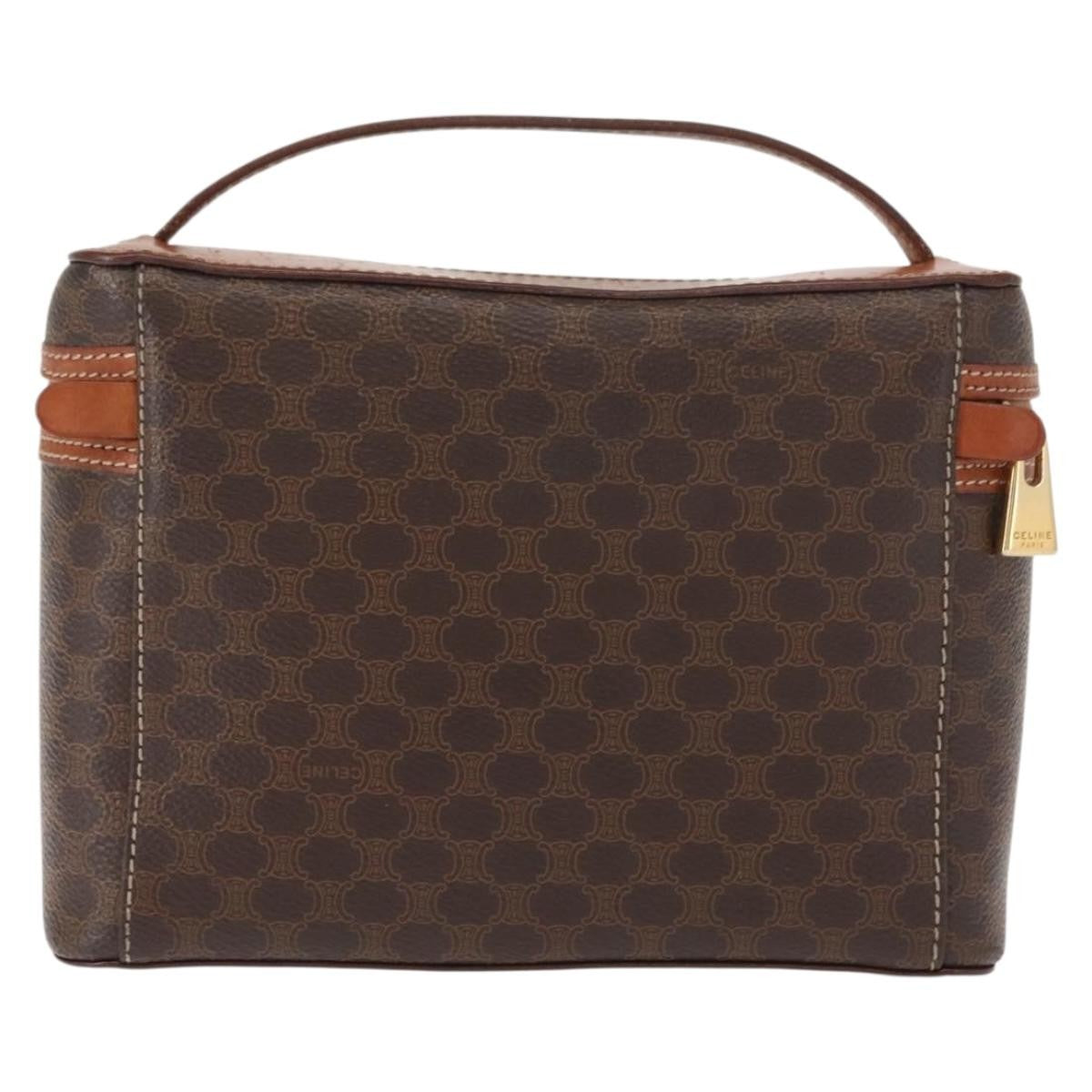 Celine Macadam Vanity Bag Canvas, BROWN, CANVAS, Handbag