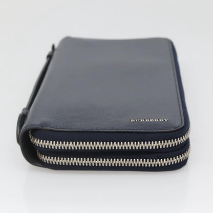 Burberry Reeves Double Zip Organizer Wallet Leather, NAVY, LEATHER, Wallets