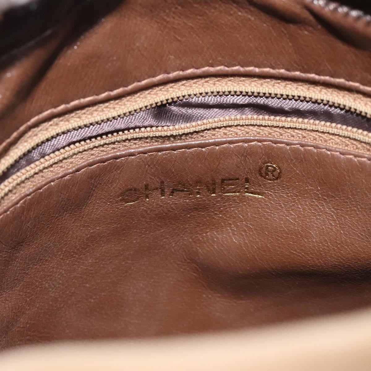 Chanel Vintage Front Pocket Camera Shoulder Bag Leather, BEIGE, LEATHER, Shoulder bag