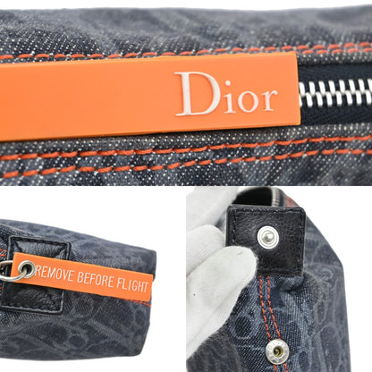 Christian Dior Flight pouch Trotter Pattern Denim, BLACK, DENIM_JEANS, Clutche & pouche