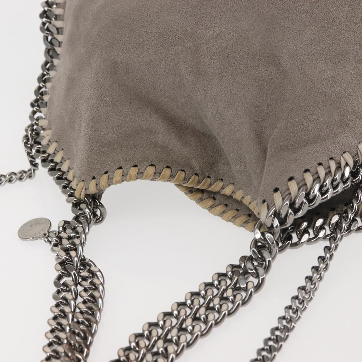 Stella McCartney Falabella Fold Over Crossbody Bag Suede, Gray, Synthetic, Shoulder Bag