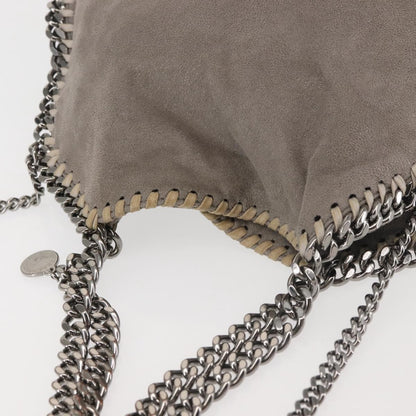 Stella McCartney Falabella Fold Over Crossbody Bag Suede, Gray, Synthetic, Shoulder Bag