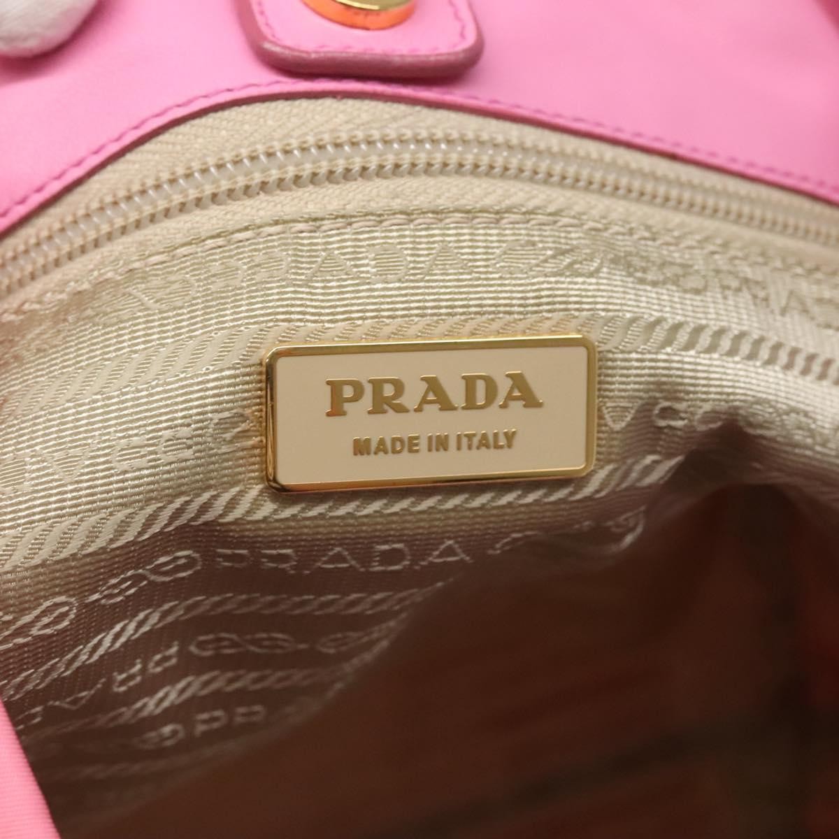 Prada Bow Tote Tessuto with Leather, PINK, NYLON, Tote bag