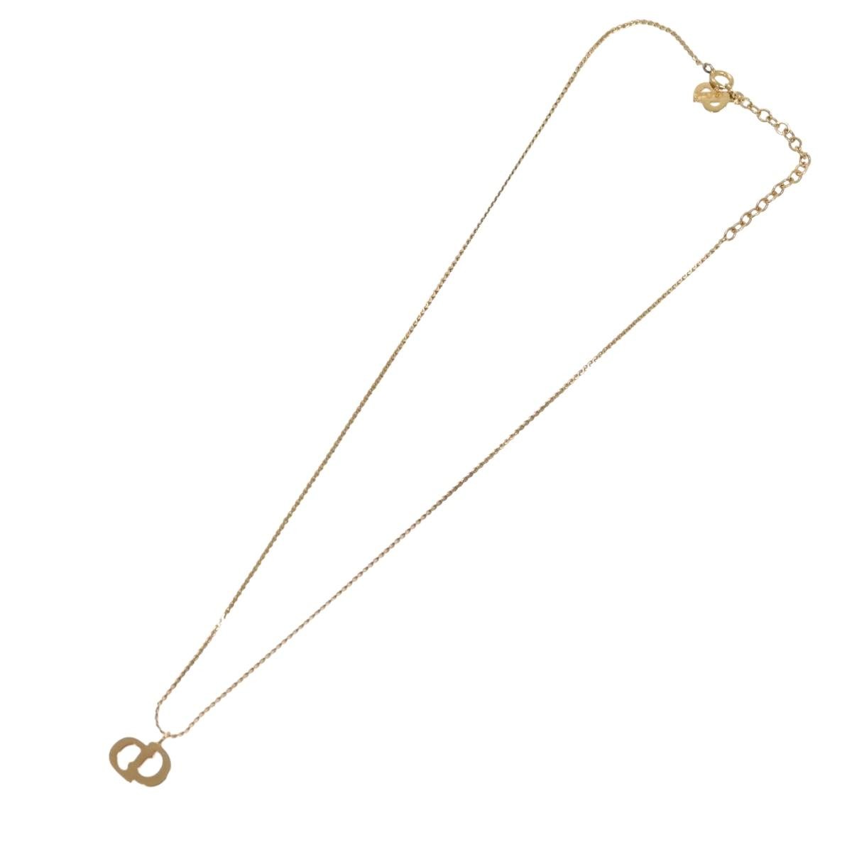 Christian Dior CD Pendant Necklace Metal, GOLD, METAL, Necklace