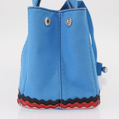 Prada Canapa Convertible Tote Canvas with Applique, BLUE, CANVAS, Tote bag