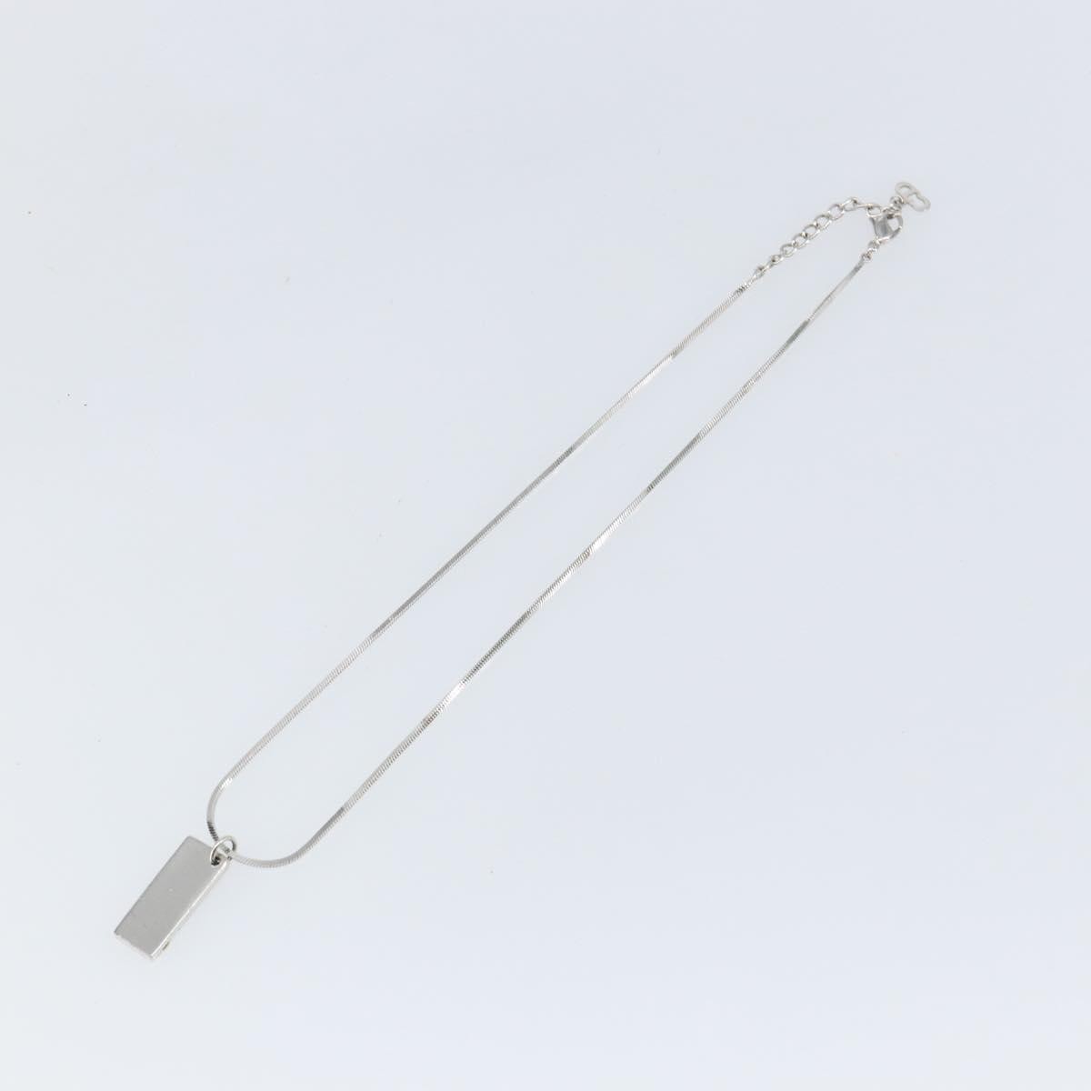 Christian Dior Trotter Motif Necklace Engraved Metal, SILVER, METAL, Necklace