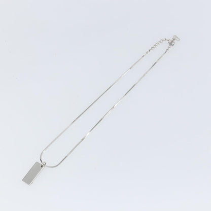 Christian Dior Trotter Motif Necklace Engraved Metal, SILVER, METAL, Necklace