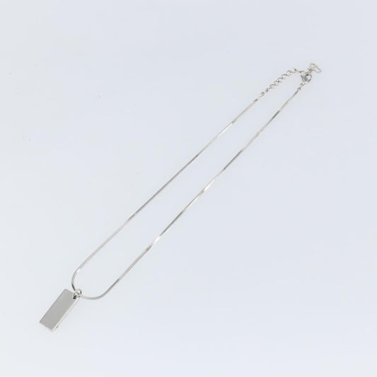 Christian Dior Trotter Motif Necklace Engraved Metal, SILVER, METAL, Necklace