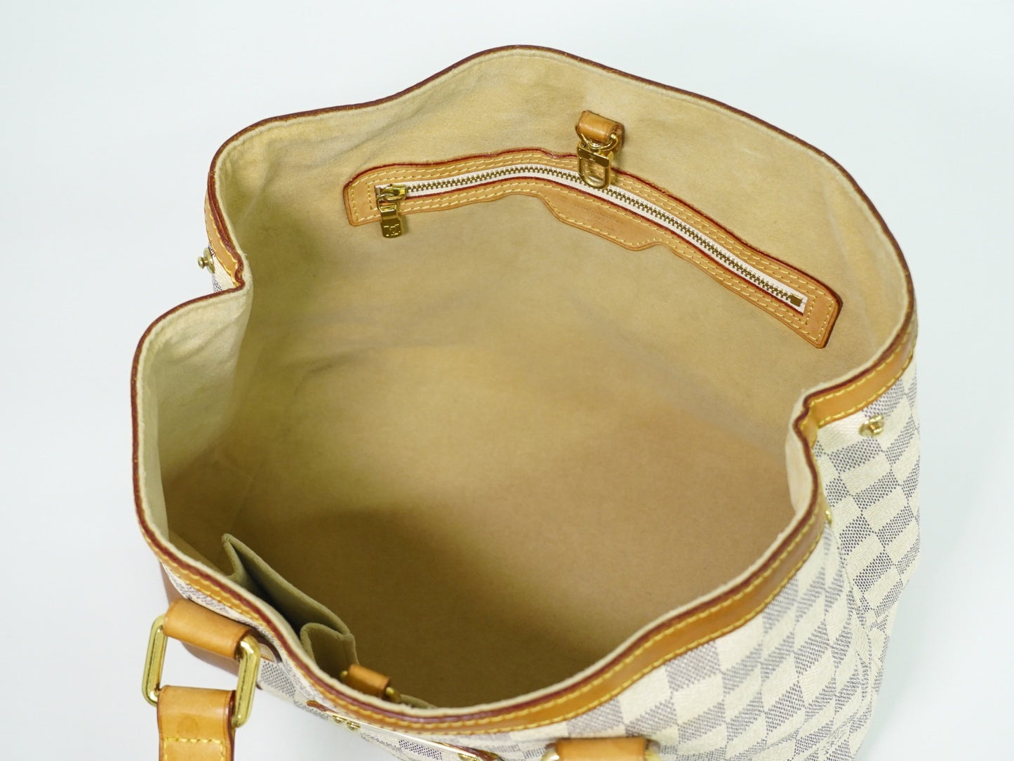 Louis Vuitton Hampstead Handbag Damier, WHITE, CANVAS, Tote bag