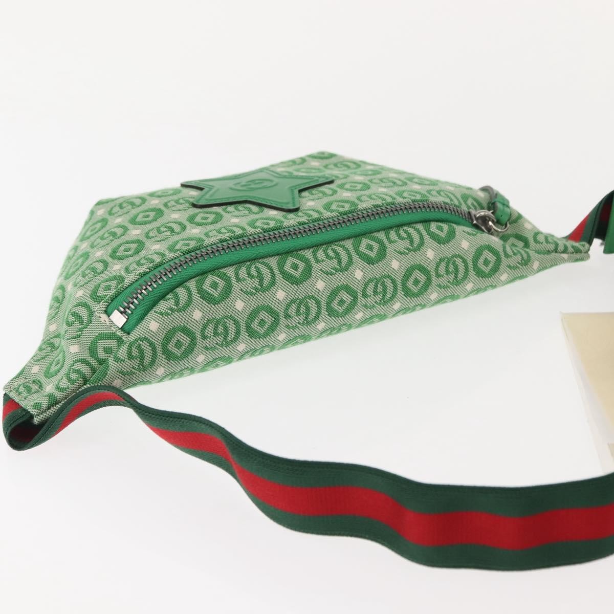 Gucci Waist Pouch Belt Bag GG Canvas, GREEN, CANVAS, Clutche & pouche