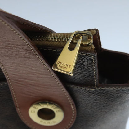 Celine Macadam Handbag Macadam with leather, BROWN, CANVAS, Handbag