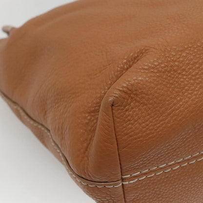 Prada Embossed Logo Convertible Open Tote Vitello Daino, BROWN, LEATHER, Tote bag