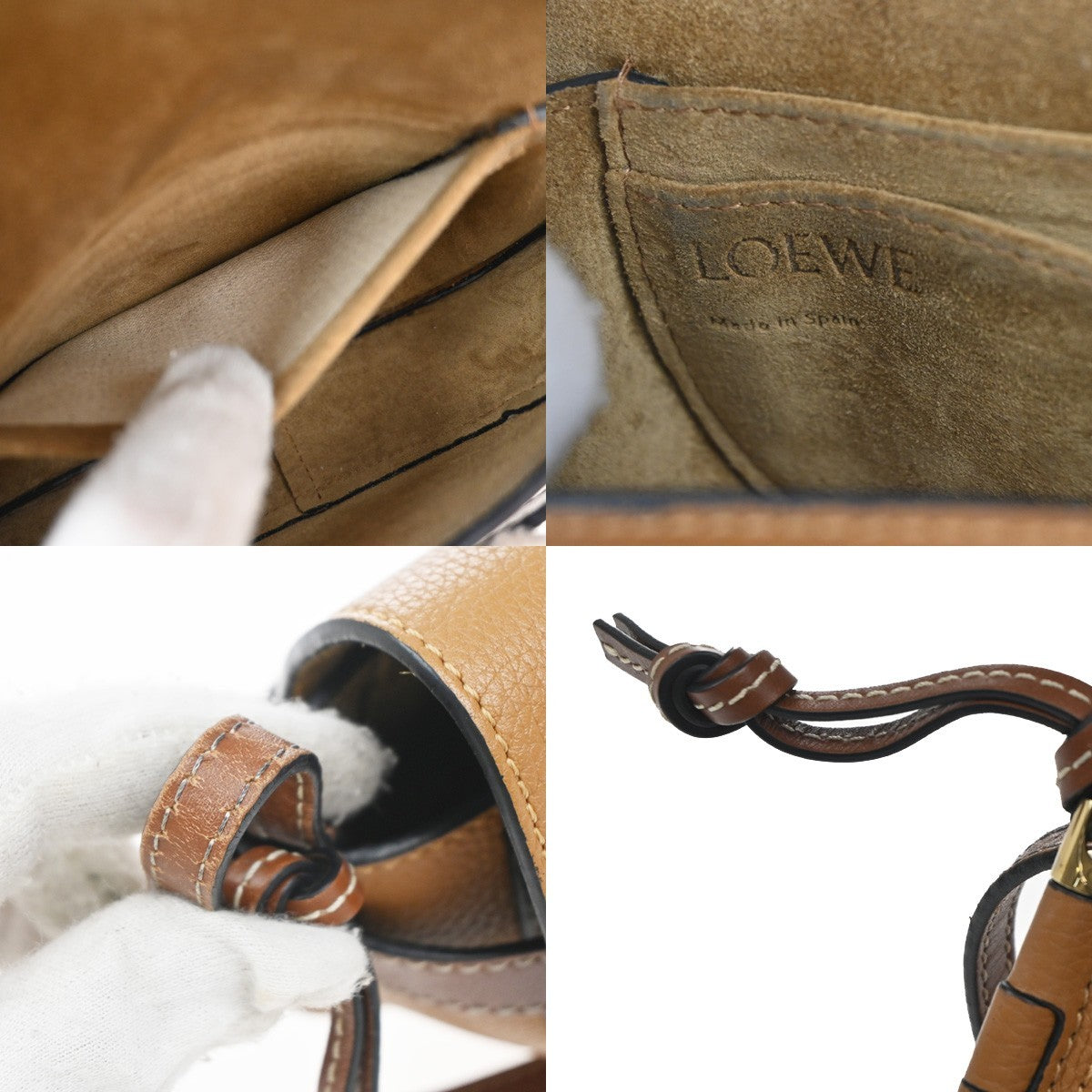 Loewe Gate Shoulder Bag Leather, BROWN, LEATHER, Shoulder bag