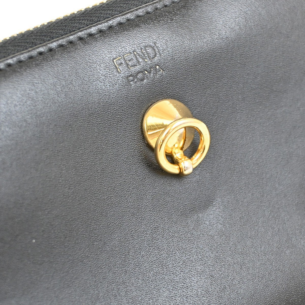 Fendi By The Way Zip Around Wallet Leather, BLACK, LEATHER, Wallets