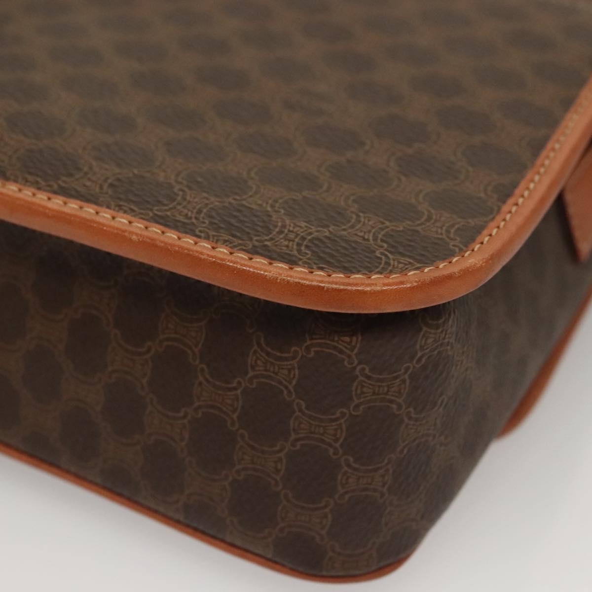 Celine Macadam Shoulder Bag PVC Leather, BROWN, CANVAS, Shoulder bag