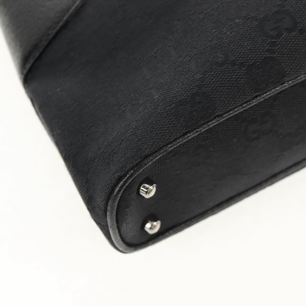 Gucci Vintage Ring Tote GG Canvas with Leather, BLACK, CANVAS, Handbag