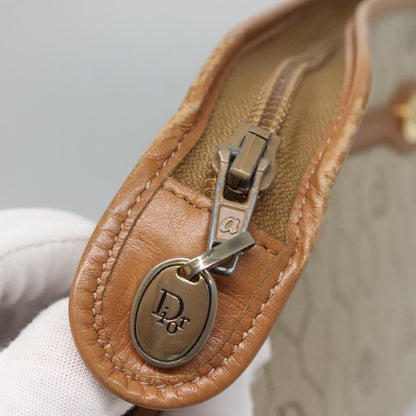 Christian Dior Vintage Honeycomb Zip Pouch Coated Canvas, BEIGE, CANVAS, Clutche & pouche