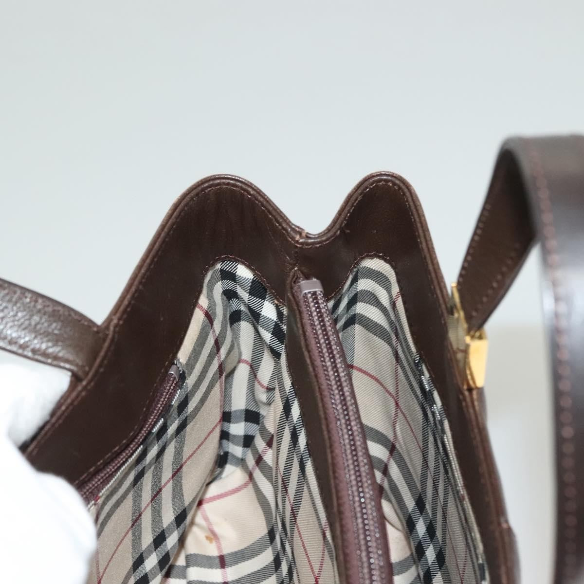 Burberry Vintage Handbag Leather, BROWN, LEATHER, Handbag