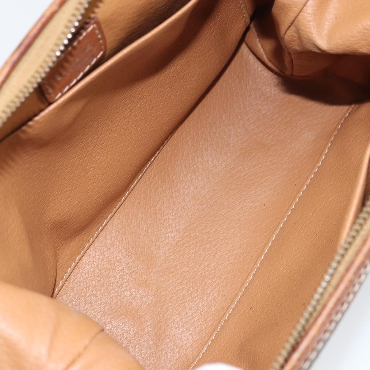 Celine Macadam Pochette Canvas and Leather, BROWN, CANVAS, Clutche & pouche