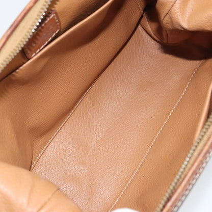 Celine Macadam Pochette Canvas and Leather, BROWN, CANVAS, Clutche & pouche