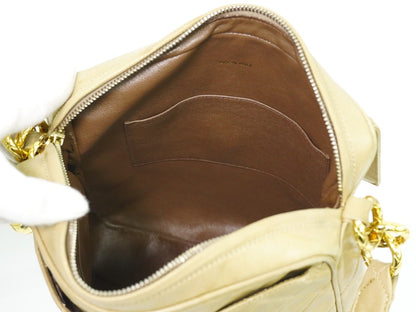 Chanel Vintage Camera bag Quilted Lambskin, BEIGE, LEATHER, Crossbody bag
