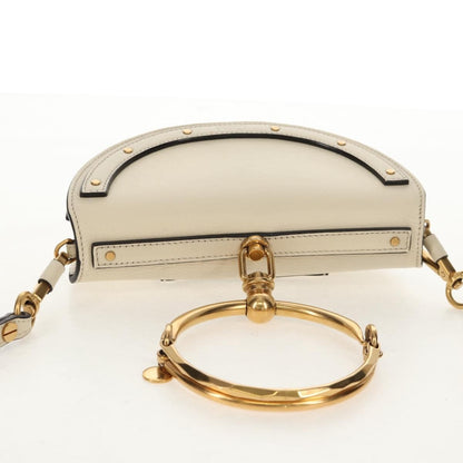 Chloe Nile Minaudière Leather, WHITE, LEATHER, Handbag