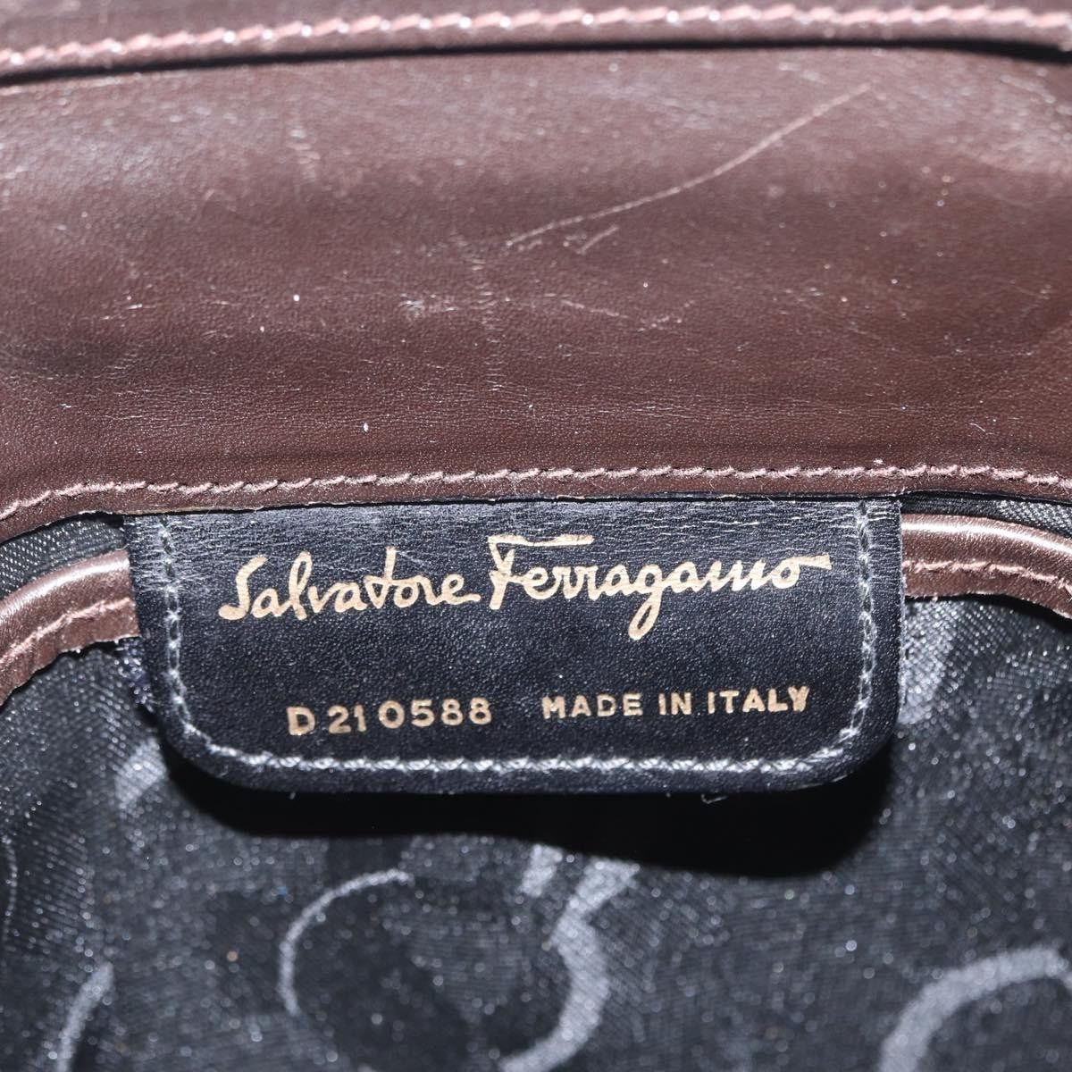 Salvatore Ferragamo Vala Shoulder Bag Leather, BROWN, LEATHER, Shoulder bag