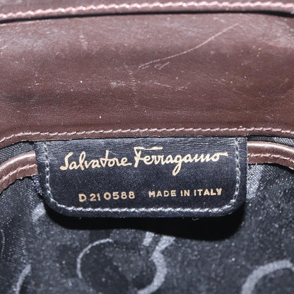 Salvatore Ferragamo Vala Shoulder Bag Leather, BROWN, LEATHER, Shoulder bag