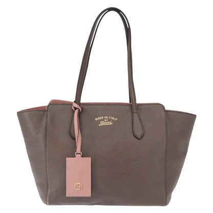 Gucci Swing Tote Leather, GRAY, LEATHER, Tote bag